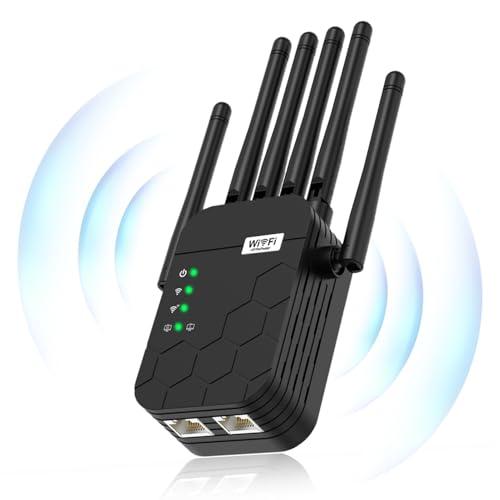 2026 WiFi Extender Signal Booster, Dual Band 5.8GHz&2.4GHz, 6X Faster, WiFi Booster Covers Up to 13880 Sq.ft, WiFi Repeater 1.2Gbps with Ethernet Port, Connects 100+ Devices, One-tap Setup