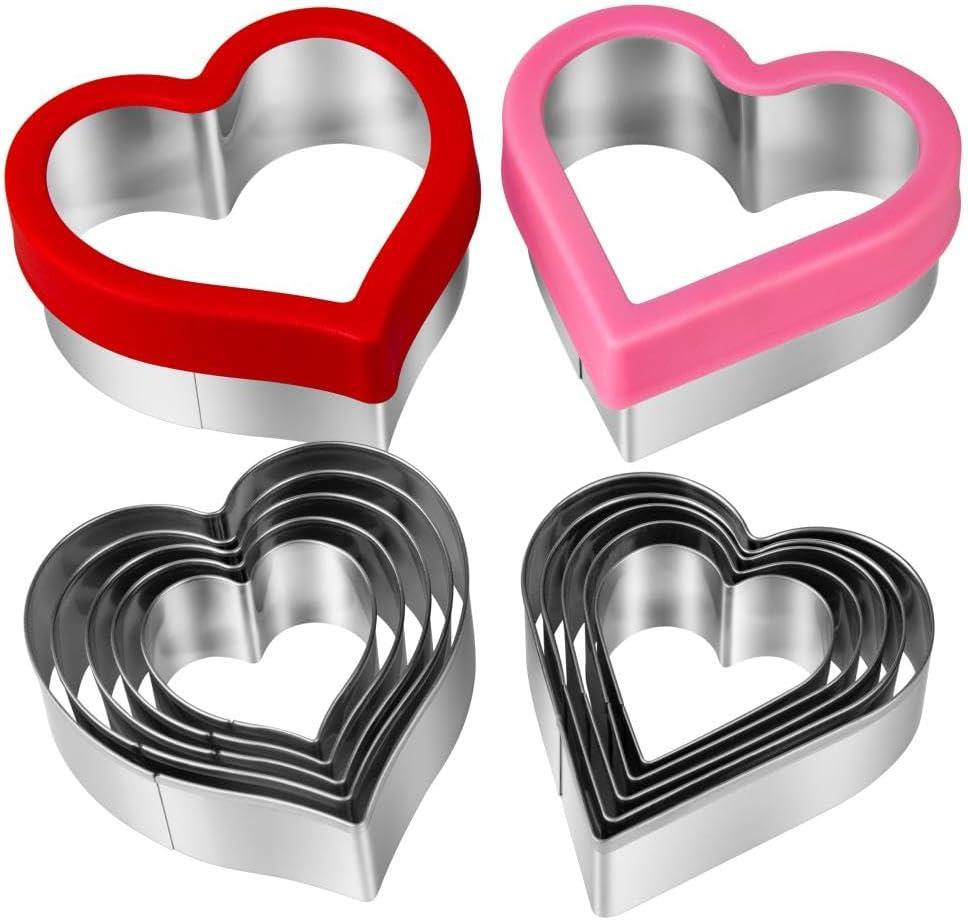 Heart Cookie Cutter Set, 12 Pieces Metal Cookie Cutters Shape for Valentines Day, Heart Shaped Cookie Cutter Set for Fondant, Pastries, Fruit and Cakes