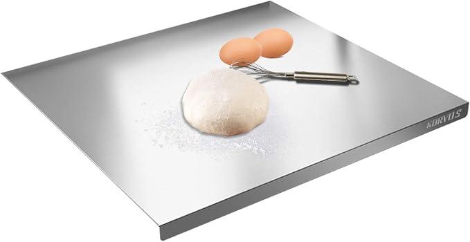 304 Stainless Steel Cutting Board, Large Size 23.62"x19.68" Heavy Duty Cutting Boards for Kitchen, Non-Slip & Low Noise Chopping Board, Pastry Board for Meat&Vegetables, 60x50cm
