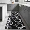 YIHOUSE 2x6 Kitchen Runner Rug Non Skid Washable, Black and White 6ft Rug Runners for Bathroom Hallway Non Slip, Modern Carpet Runner for Entryway Bedside Laundry Room