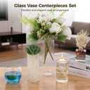 OMISTAR 12 Set Floating Candle Vases for Centerpieces - Including 3 Sizes Cylinder Vases, Floating Candles, Golden Beaded Lines, and Absorbent Beads for Wedding, Party, Home Decoration