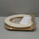 Mayfair Padded Toilet Seat, Cushioned Soft Vinyl over Wood Core Seat, Secure Hinges, Easy Clean, Made in USA, Elongated, Bone (Round)