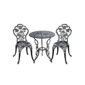 C/G 3 Piece Bistro Set, Outdoor Patio Table, Anti-Rust Cast Aluminum for Front Porch & Yard (Antique Copper)