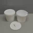 HEMOTON White Plastic Pail 2pcs White Plastic Bucket with Handle Lid 2L Industrial Paint Pail Container Bucket Pigment Buckets Empty Paint Can for Storage Fish Water