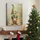 Vintage Green Gnome St Patrick's Day Wall Art Print Irish Shamrock Gnome Picture Artwork Wall Decor for Home Farmhouse Living Room Bedroom 8x10 Inch Framed