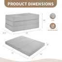 CYMULA Folding Mattress Full Size, 6 inch Memory Foam Tri Portable Murphy Bed and Futon, Full Topper with Breathable & Washable Cover, Foldable Floor Mattress for RVGuest BedsGrey (52"73"6")