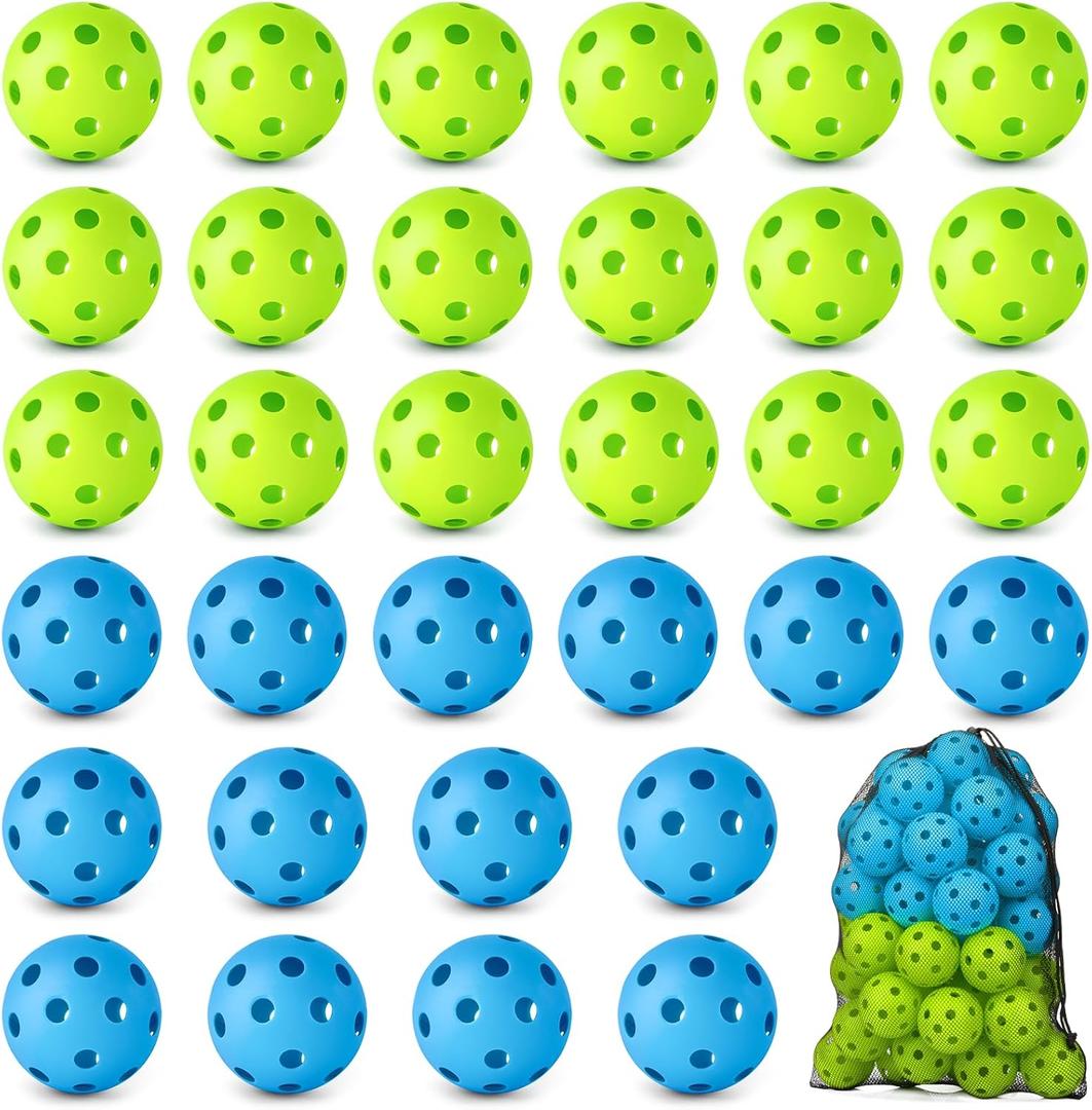 Coopay 36 Pack Plastic Baseballs Soft Baseballs Practice Balls Lightweight Hollow Training Balls with a Drawstring Bag for Hitting Pitching Batting Indoor Outdoor Sport