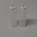 SET OF 2 -- 24 Oz. (Ounce) Large Clear Squeeze Bottle, Condiment Squeeze Bottle, Open-Tip, Screw-On Spout, Polyethylene Durable Plastic, Diner Style