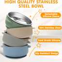 4 Pack Stainless Steel Baby Bowls with Suction, 2-in-1 SUS304 Toddlers Bowl & Removable Silicone Suction Kids Bowl Anti Scald Non Toxic Snack Container for Baby Food Feeding