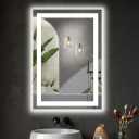 DUMOS 24.1"x36.1" LED Bathroom Mirror, Smart Anti-Fog Bathroom Vanity Mirror with Front Light & Backlit, 3 Color Temperatures, Dimmable, Memory Function