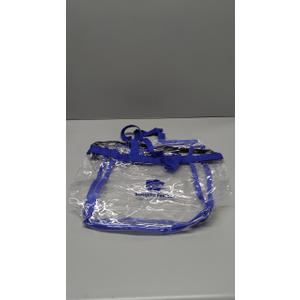 Medium clear bag , blue straps, 10 pack