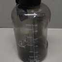 AQUAFIT 64 oz Water Bottle with Time Marker - Straw & Chug Lid - BPA Free Half Gallon Gym Water Bottle with Handle - Big Gallon Jug (Gray, 64 Ounces)