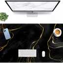 Arttown Black Gold Marble Mouse Pad Large Gaming Mat Rust Book Grain Non-Slip Desk Pad Keyboard and Mouse Desk Mat for Gamer, Office & Home, 31.5 x 15.7 in