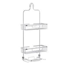 Zenna Home Lock Top  NeverRust Aluminium Large Shower Caddy with Soap Tray Chrome 7418ALL02