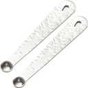 2 x 2PCS 1/8tsp(0.63ml) Single Measuring Spoon, Stainless Steel Embossed Measure Scoop Only, Individual Spoon for Cooking and Baking