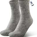Rahhint Alpaca Wool Diabetic Socks for Men Women Non Binding Wide Loose Fit Thick Warm Soft Seamless Moisture Breathable (9-13, Grey)