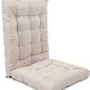 Rocking Chair Cushions Comfortable Tufted Seat Cushion Pads Non-skid Backed Set of Backrest and Seat Bottom for Porch Rocker Cane Adirondack Outdoor Indoor Chair (Cream, Backrest-24X17,Bottom-17x17)