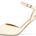 SOVANYOU Womens Stiletto Heel Pumps Shoes Closed Pointed Toe Sandals Sexy Ankle Strap Heels Wedding Dress Shoes for Women (White), Size 8.5