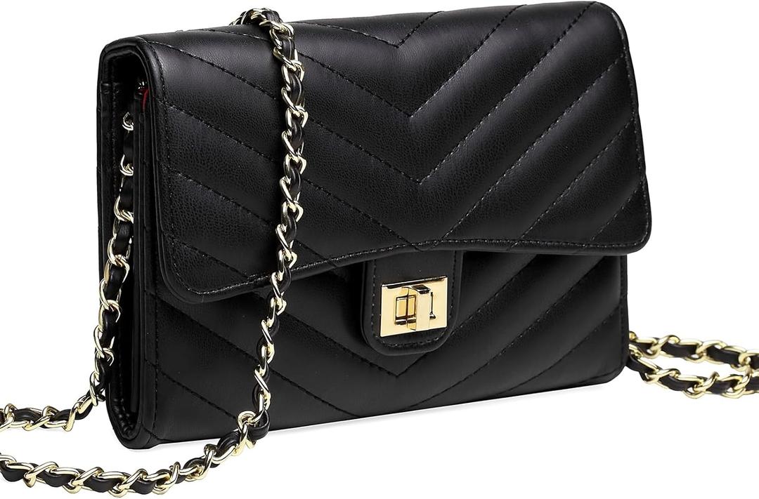 YAZEKOUS Small Crossbody Bags for Women, Small Purses Crossbody Purses for Women, Cell Phone Purse with Card Slots for Travel Daypack Black