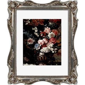 Silver Ornate 11x14 Picture Frame with Mat for 8x10 or 11x14 Photos, Real Glass, Vintage Baroque Victorian Frames for Wall Display