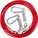 Dog Tie Out Cable - 10/15/20/25/30FT Heavy Duty for Large Dogs Up to 250LBS - Rosy Pink/Blue/Purple/Silver/Red/Green/Yellow