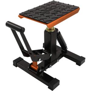 POLARBEAR Dirt Bike Stand Hydraulic Aluminum Jack Stands Vertical Lift CNC, for Dirt Bike/ATV/ADV/Rally Maintenance, Motorcycle Dirtbike Engine Stand with 1200Lbs Capacity(Orange)