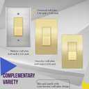 ENERLITES Elite Series Decorator Light Switch with Brushed Screwless Wall Plate, Single Pole, 3 Wire, Grounding Screw, Residential Grade, 15A 120V, UL Listed, 91150-GDWBP5P, Brushed Gold (5 Pack)