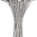 LEIFIDE 300 Pack Silver Lead Silver Round Security Seals 3/8 Inch (10mm) with 12 inch Wire Adjustable Utility Meter Seal for Gas, Water, Electricity, & More(Silver)