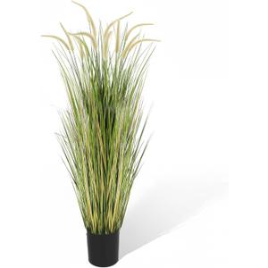 KOL Artificial 5ft Horsetail Reed Grass 59in Tall Faux Grass Plant in Pot, Indoor Outdoor Artificial Greenery for Home, Office, Wedding & Party Decor