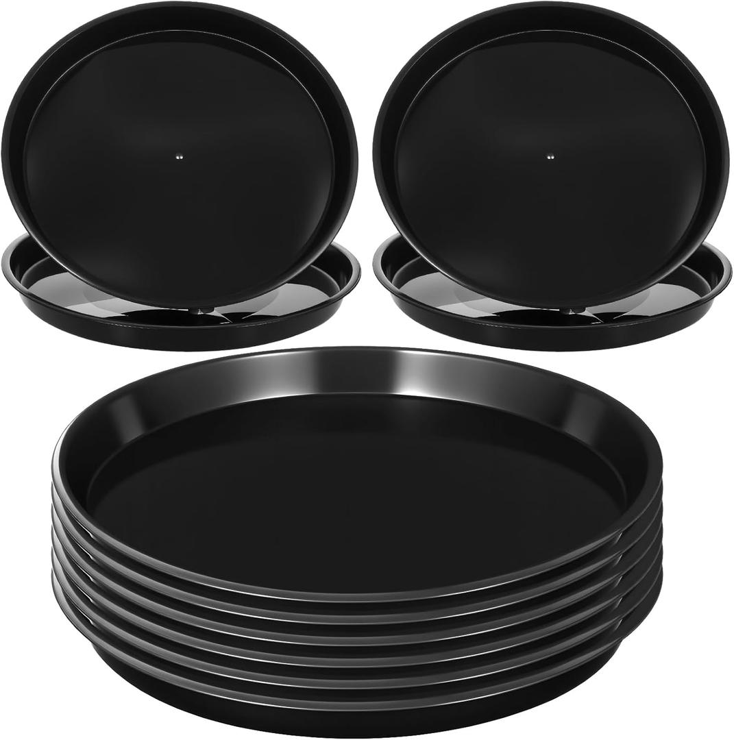 20Pack 13.4 Inch Plant Saucer, Heavy Duty Black Plastic Plant Trays for Pots  Round Drip Trays for Indoor/Outdoor Flower Planters (13.4" x 13.4" x 1.2")