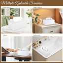 Y-in Hand Tissue Box Cover, Rectangular Facial Tissue Holder with Bottom, Decorative Storage Box for Bathroom Vanity, Countertops, Dressers, Night Stand, Car, RV, Parlors and Offices - White