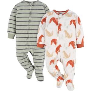 Gerber Baby Boys' 2-Pack Blanket Sleeper-Closeout (Fox Stripe, 12M)