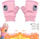 Portable Heating Gloves with Digital Display, 2026 New Adjustable Heating Gloves, 45-55C, 2000mAh Rechargeable Heated Gloves,Smart Thermostatic Heated Fingerless