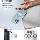 Typecase Magnetic Phone Grip Holder: Adjustable Finger Ring Kickstand - Adapter Ring Included - Phone Grips for Back Compatible with iPhone Android Kindle Accessories - Blue Marble