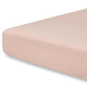 Pobibaby - Single Solid Premium Fitted Baby Crib Sheets for Standard Crib Mattress - Ultra-Soft Cotton Blend, Safe and Snug, and Stylish Solid Crib Sheet (Pink Beige)