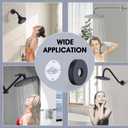 RAINREVIVE Matte Black Shower Arm Flange, Metal Shower Arm Stabilizer Bracket and Flange Cover Plate