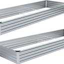 MGNO 2pcs 8x4x1FT Galvanized Raised Garden Bed-Outdoor Planter Box for Vegetables-Metal Garden Bed,Rectangle Planting Box for Herb,Flower (Sliver)