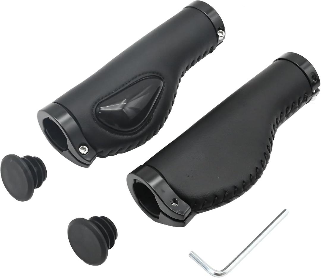 SYOWADA Bike Handlebar Grips Scooter Soft Gel Dual Lock on Bicycle Handle Grips Dual Lock On for 0.87In Mountain MTB MBX MTN Bike Electric Scooter