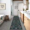 Lahome Insect Botanical 2'6"x10' Black Runners for Hallways, Non Slip Washable Kitchen Bathroom Carpet Runner,Soft Non Skid Indoor Rugs for Entryway Laundry Bedroom(Black,2'6"x10')