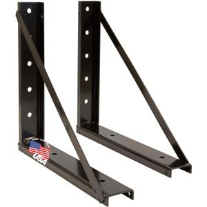 Buyers Products 1701006 Formed Welded Black Steel Mounting Brackets for Underbody Truck Tool Box, Set of 2, 18 x 24, Corrosion Resistant With Universal Hole Pattern For Quick And Easy Mounting