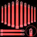 Sotiff 6" Bright Large Glow Sticks Bulk Glow Emergency Glowsticks Snap Military Grade Lights Sticks Long Last Survival Kits for Hiking Party Camping Activities (Red)