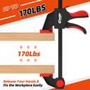 24" Bar Clamps for Woodworking, 2-Piece One-Handed Clamp/Spreader with 2.7 Inch Throat, Light-Duty Quick-Change F Clamp with 170 lbs Load Limit
