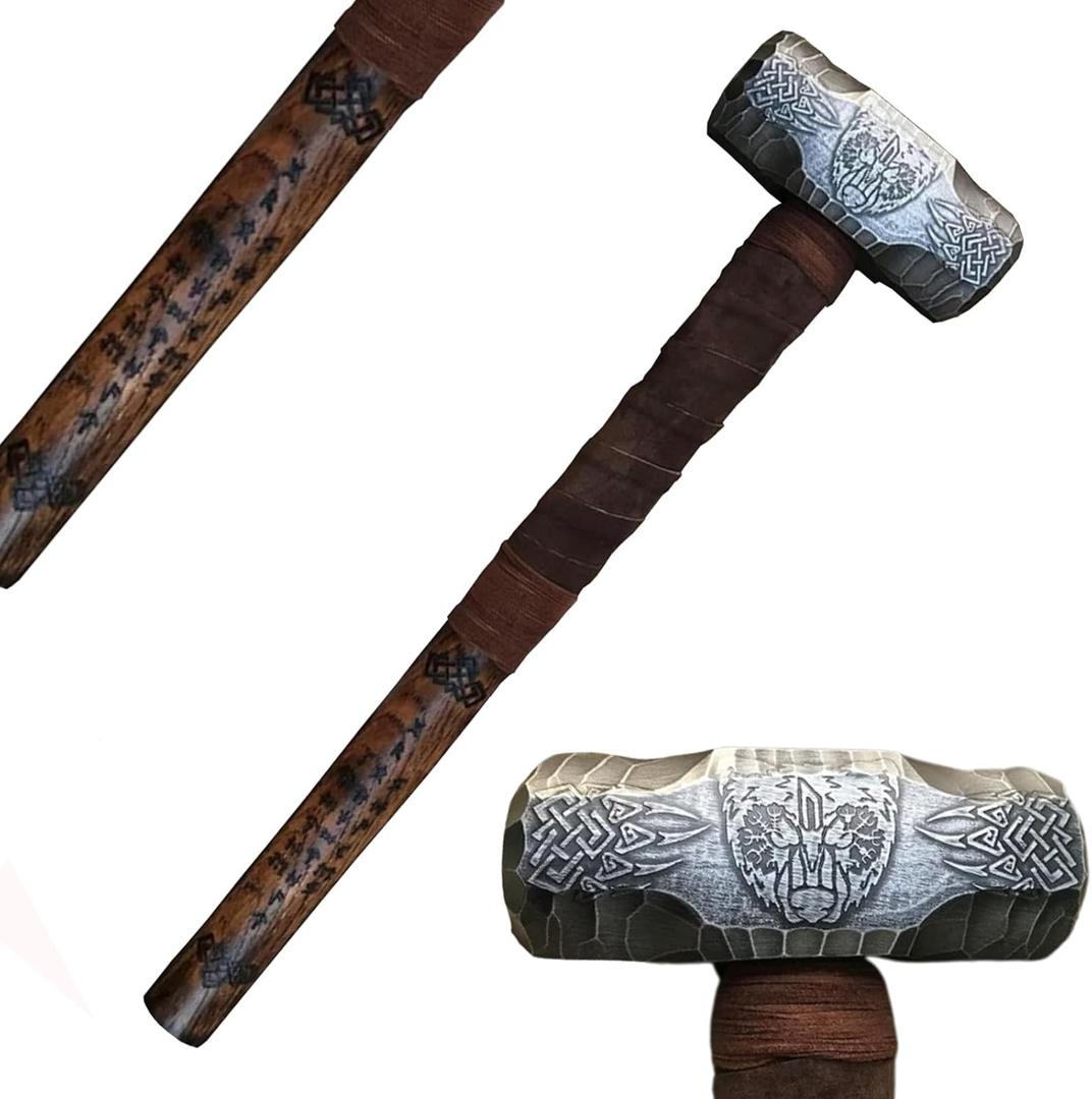 Custom Handmade Bear Berserker Viking Hammer,Personalized Bear Berserker Hammer,Hand Engraved Maul Berseker hammer,Hand Forged Viking Sledge hammer,Tactical Hammer,Prop Hammer,Gift for Him