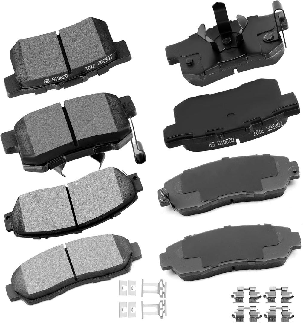 cciyu D1089 D1086 Front & Rear Professional Ceramic Brake Pads Set fit For 2010-2012 For Acura RDX,2010-2011 For Honda For Accord Crosstour,2012 For Honda Crosstour,2007-2011 For Honda CR-V