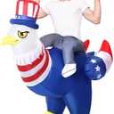 WinnerWhy Inflatable Eagle Bald Bird Costume for Adult Student Teacher Independence Day Blow up Costumes for Patriotic Day(Flag)