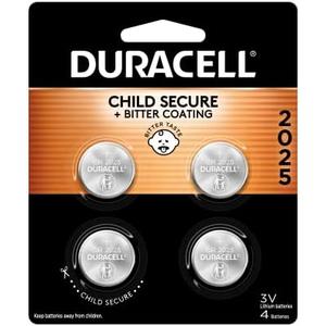 Duracell 2025 Lithium Battery, 8 Count (Pack of 2) Child Safety Features, Lithium Coin Battery for Key Fob, Car Remote, and other devices, CR2025 3 Volt (3V) Cell