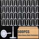 500 Pcs 10 cm Heavy Duty Plastic Insulation Masonry Fasteners, Durable Anchors Fasteners for Fixing and Fastening Rigid Foam Insulation Board Panels