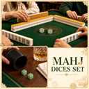 2 PCS Crystal Mahjong Dice Set with Custom – 15mm Easy-to-Read Acrylic Dice for Family Games & Parties, Includes 2 Dices + Velvet Bag for Mahjong Lovers, Birthdays & Holidays