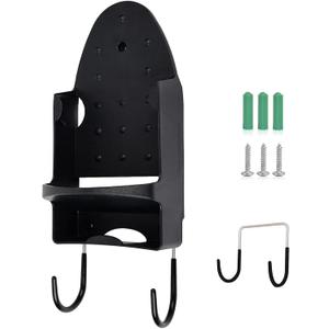 Ironing Board Hanger Wall Mount Electric Iron Holder Ironing Board Rack Household Bathroom Shelf - for Max 5 inch Width - Black