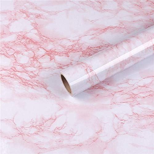 practicalWs 23.6in ×118in White Pink Marble Wallpaper Peel and Stick Countertops Self-Adhesive Vinyl Waterproof Wallpaper Great As Cabinets Drawer Shelf Wall Crafts Wall Paper Decorations Pack of 2